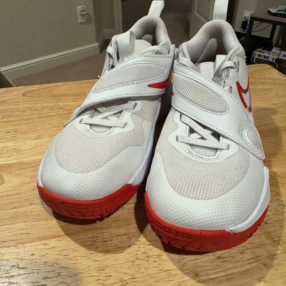 Nike Kids White and Red Sneakers